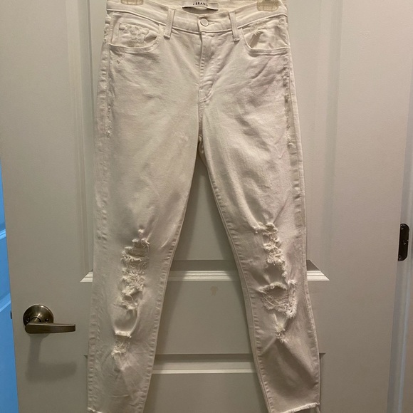 JBrand White Distressed Ankle Skinny Jeans - Picture 1 of 4